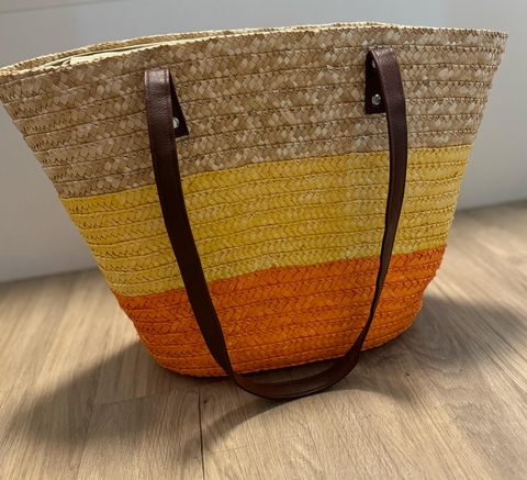 Bolsa de Palha Laranja e Amarelo - comprar online