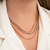 COLAR CHOKER TRIPLO CORRENTE VENEZIANA REDONDA DUAS CORES (020182)
