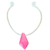 Colar Gotas Jeane Steiner em prata com pingente rosa em formato de gota.
