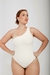 Maiô One Shoulder in Off White na internet