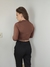 Cropped feminino Manga longa com recorte - Suplex premium | Preto, marsala e marrom