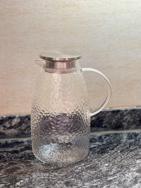 Jarra de Vidrio Bombe Martille con Tapa de Acero - 2200 ml