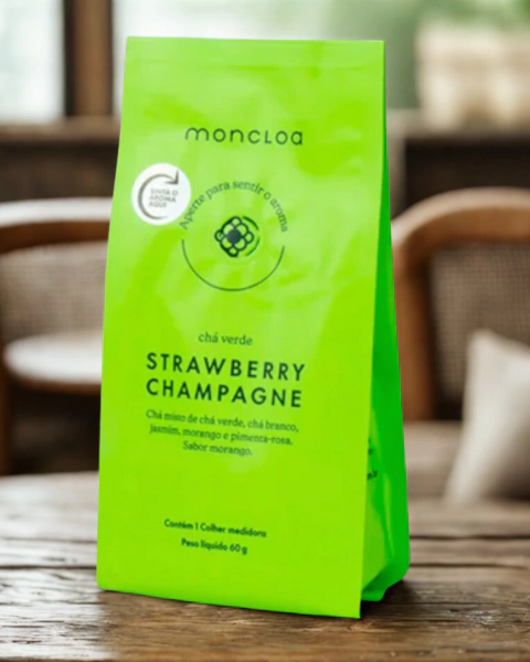 Chá Verde Strawberry Champagne Moncloa Pouch Valvulado (60g)