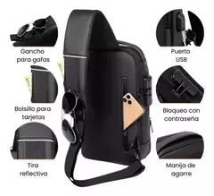 Mochila Bandolera Impermeable Antirrobo Marron