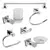 SET DE ACCESORIOS METÁLICOS 6 PIEZAS LINEA CUADRADA - comprar online