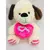 PERRO CON CORAZON PATA A RAYAS en internet