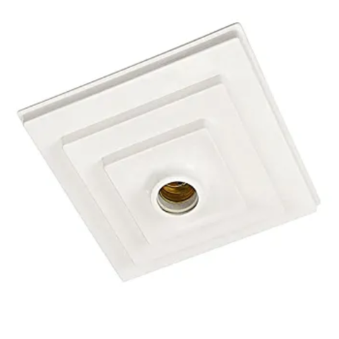 Plafon Branco Quadrado Grande E-27 16cm