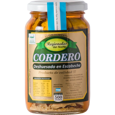 CORDERO DESHUESADO EN ESCABECHE FRASCO X 500g - comprar online