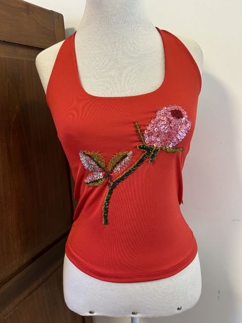 Blusa vermelha bordada - PP/P