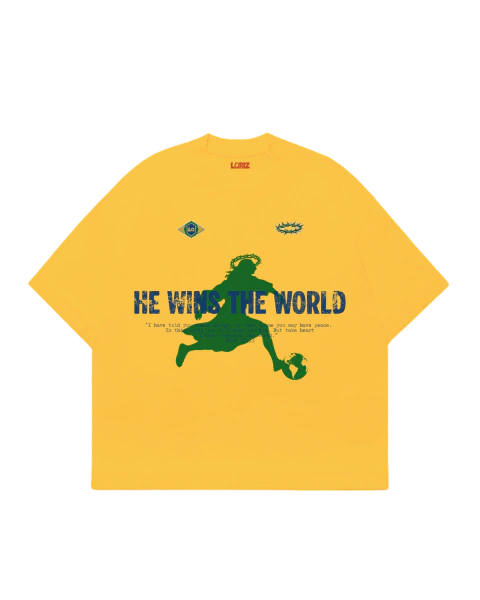 CAMISETA BOXY ⁠BRASIL - HE WINS THE WORLD by LORIZ na internet