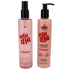 Kit Morango Natucorpo Body Splash 250ml + Hidratante 250ml