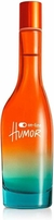 Frasco de colônia Natura Humor de 75ml, com design em degradê laranja e verde.