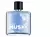 Frasco da colônia Musk+ Air da Avon, com design moderno e transparente, refletindo um céu azul.