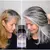 Shampoo de tintura de cabelo com fixação de cor cinza, cobertura de cabelo cin