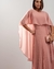 Vestido de festa longo com saia plissada e manga sobreposta - Rose - loja online