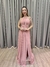 Vestido de festa longo gola alta, com recortes, saia fluida e fenda - Rose - Muzza | Vestidos de Festa para Madrinhas, Formandas e Convidadas
