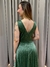 Imagem do Vestido de festa longo decote quadrado, saia fluida e fenda - Verde Oliva