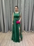Imagem do Vestido de festa longo decote quadrado, saia fluida e fenda - Verde Bandeira