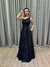 Vestido longo nula manga com costa aberta - Preto - comprar online