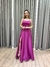 Vestido de festa longo com alça, saia evasê e fenda - Fucsia na internet