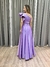 Vestido de festa longo nula manga, com babado estruturado e com bolso - Lilas Lavanda - Muzza | Vestidos de Festa para Madrinhas, Formandas e Convidadas