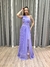 Vestido de festa longo nula manga, recorte lateral e fenda Lilas Lavanda - comprar online