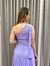 Imagem do Vestido de festa longo nula manga, recorte lateral e fenda Lilas Lavanda