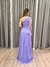 Vestido de festa longo nula manga, recorte lateral e fenda Lilas Lavanda - loja online