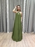 Vestido de festa frente única com recorte delicado e saia fluida - Verde Oliva - Muzza | Vestidos de Festa para Madrinhas, Formandas e Convidadas