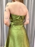 Imagem do Vestido de festa longo tomara que caia com saia evasê e fenda - Verde Oliva