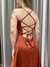 Imagem do Vestido de festa longo com alça, saia evasê e fenda - Terracota