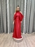 Vestido de festa longo gola alta, fenda atrás - Vermelho - comprar online