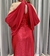 Vestido de festa longo gola alta, fenda atrás - Vermelho - loja online