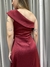 Vestido de festa longo nula manga, detalhe de laço e fenda - Marsala - loja online
