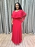 Vestido de festa longo com manga sobreposta no busto e tecido fluido - Vermelho - Muzza | Vestidos de Festa para Madrinhas, Formandas e Convidadas