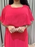 Vestido de festa longo com manga sobreposta no busto e tecido fluido - Vermelho - comprar online