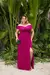 Vestido de festa longo alça, transpassado no busto e fenda - Fucsia na internet