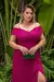 Vestido de festa longo alça, transpassado no busto e fenda - Fucsia - Muzza | Vestidos de Festa para Madrinhas, Formandas e Convidadas