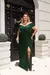 Vestido de festa longo alça, transpassado no busto e fenda - Verde Esmeralda na internet