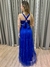Imagem do Vestido de festa longo alça, trançado nas costas - Azul Royal
