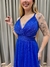 Vestido de festa longo alça, trançado nas costas - Azul Royal - loja online