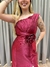 Vestido de festa longo nula manga, com aplicação de flor e fenda - Marsala - Muzza | Vestidos de Festa para Madrinhas, Formandas e Convidadas