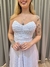 Vestido de festa longo tomara que caia com drapeado e recortes na saia - Branco - Muzza | Vestidos de Festa para Madrinhas, Formandas e Convidadas