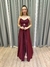 Vestido de festa longo tomara que caia, drapeado na saia e fenda - Marsala na internet