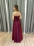 Imagem do Vestido de festa longo tomara que caia, drapeado na saia e fenda - Marsala