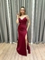 Vestido de festa longo tomara que caia, com drapeado e fenda profunda - Marsala na internet