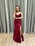 Vestido de festa longo tomara que caia, com drapeado e fenda profunda - Marsala - Muzza | Vestidos de Festa para Madrinhas, Formandas e Convidadas