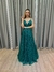 Vestido de festa longo alça, decote em V - Verde Petroleo - Muzza | Vestidos de Festa para Madrinhas, Formandas e Convidadas