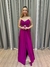 Vestido de festa longo tomara que caia, drapeado na saia e fenda - Fucsia na internet