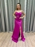 Vestido de festa longo tomara que caia, com transpassado no busto e fenda - Fucsia - Muzza | Vestidos de Festa para Madrinhas, Formandas e Convidadas